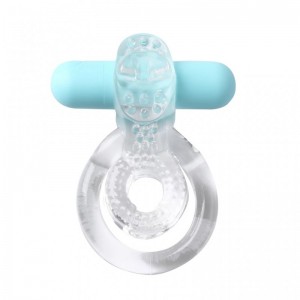 Maia Jayden Vibrating Cock n Ball Ring - Clear