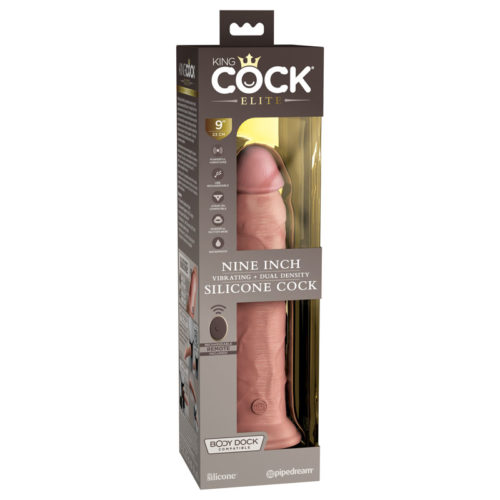 King Cock Elite 9in Vibrating Dual Density Cock with Remote