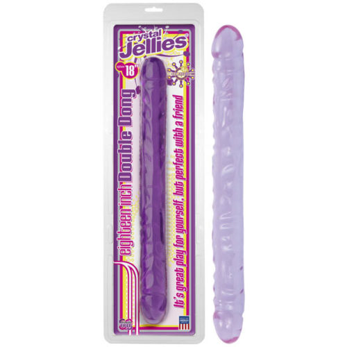 Crystal Jellies 18in Double Dong-Purple
