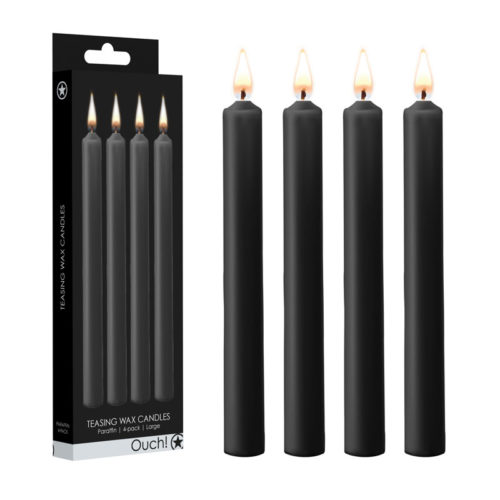 OUCH! Teasing Wax Candles Large-Black 4-Pack