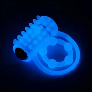 Lumino Play Vibrating Penis n Balls Ring Blue