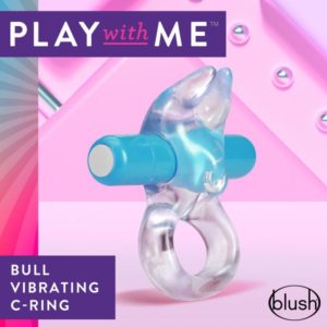 Play With Me Bull Vibrating C-Ring-Blue