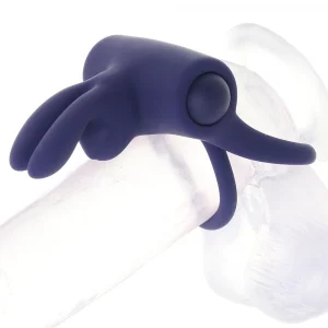 Adam & Eve Silicone Rechargeable Rabbit Ring-Blue