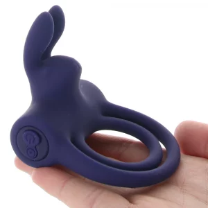 Adam & Eve Silicone Rechargeable Rabbit Ring-Blue