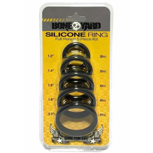 Boneyard Silicone Ring 5 Piece Kit-Black