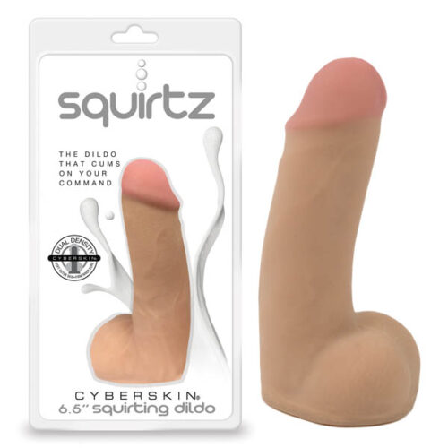 Squirtz CyberSkin 6.5in Squirting Dildo-Flesh