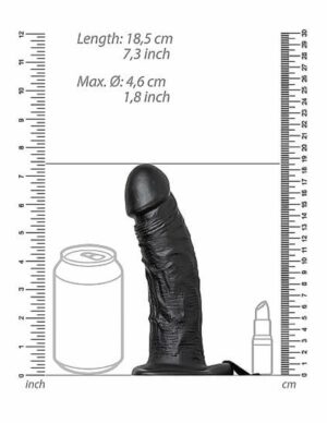 REALROCK Hollow Strap-on - 15.5 cm Black