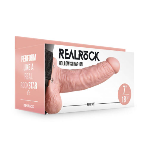 REALROCK Hollow Strap-on with Balls-18 cm Flesh
