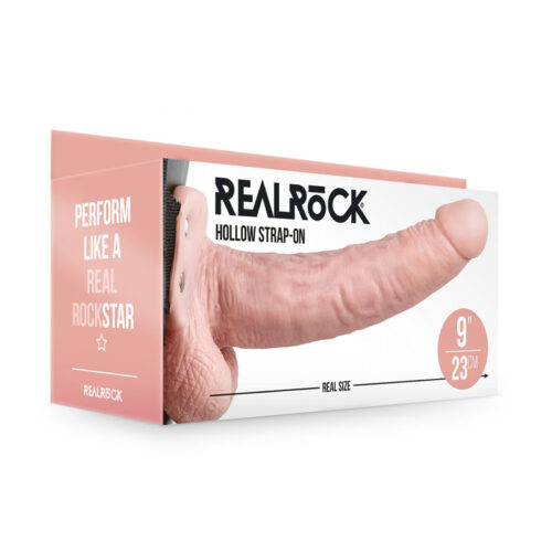 REALROCK Hollow Strap-on with Balls - 23 cm Flesh