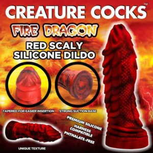 Creature Cocks Fire Dragon Red Scaly Dildo