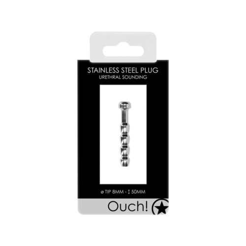 OUCH! Urethral Sounding-Metal Plug-8mm
