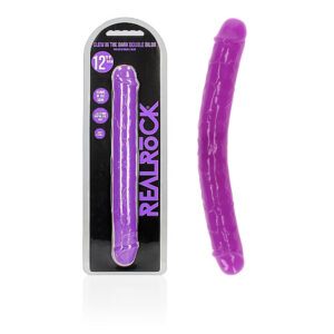 REALROCK 12in Double Dong Glow-Purple