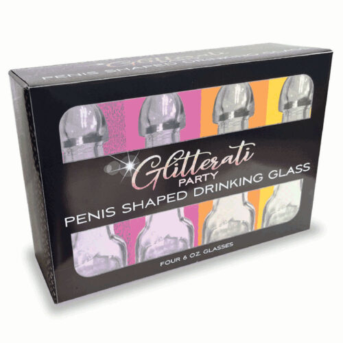 Glitterati-Penis Drinking Glasses 4 Pack