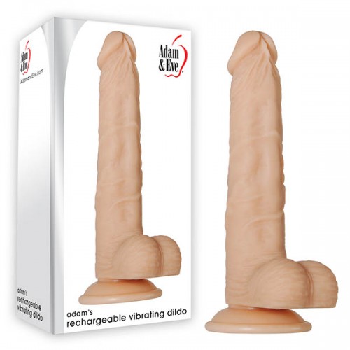 Adam & Eve 9in Flesh Rechargeable Vibrating Dildo