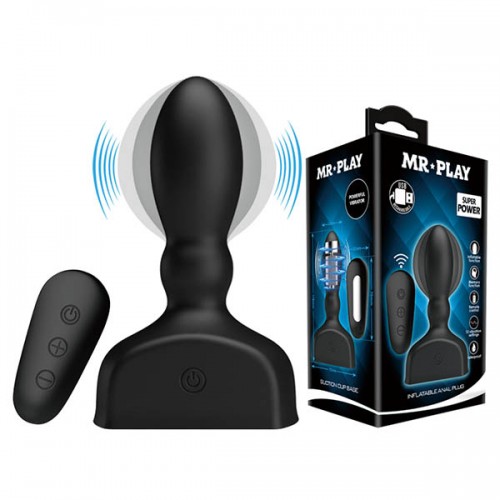 MR PLAY Inflatable Anal Plug - Black