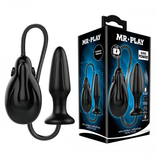 MR PLAY Inflatabe Vibrating Latex Plug - Small