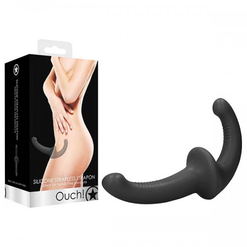 Ouch! Silicone 8'Strapless Strapon - Black