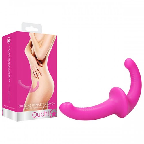 Ouch! Silicone 8'Strapless Strapon - Pink