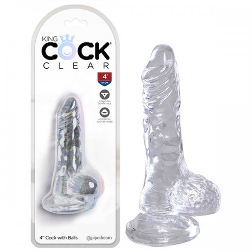 King Cock Clear 4" Cock with Balls